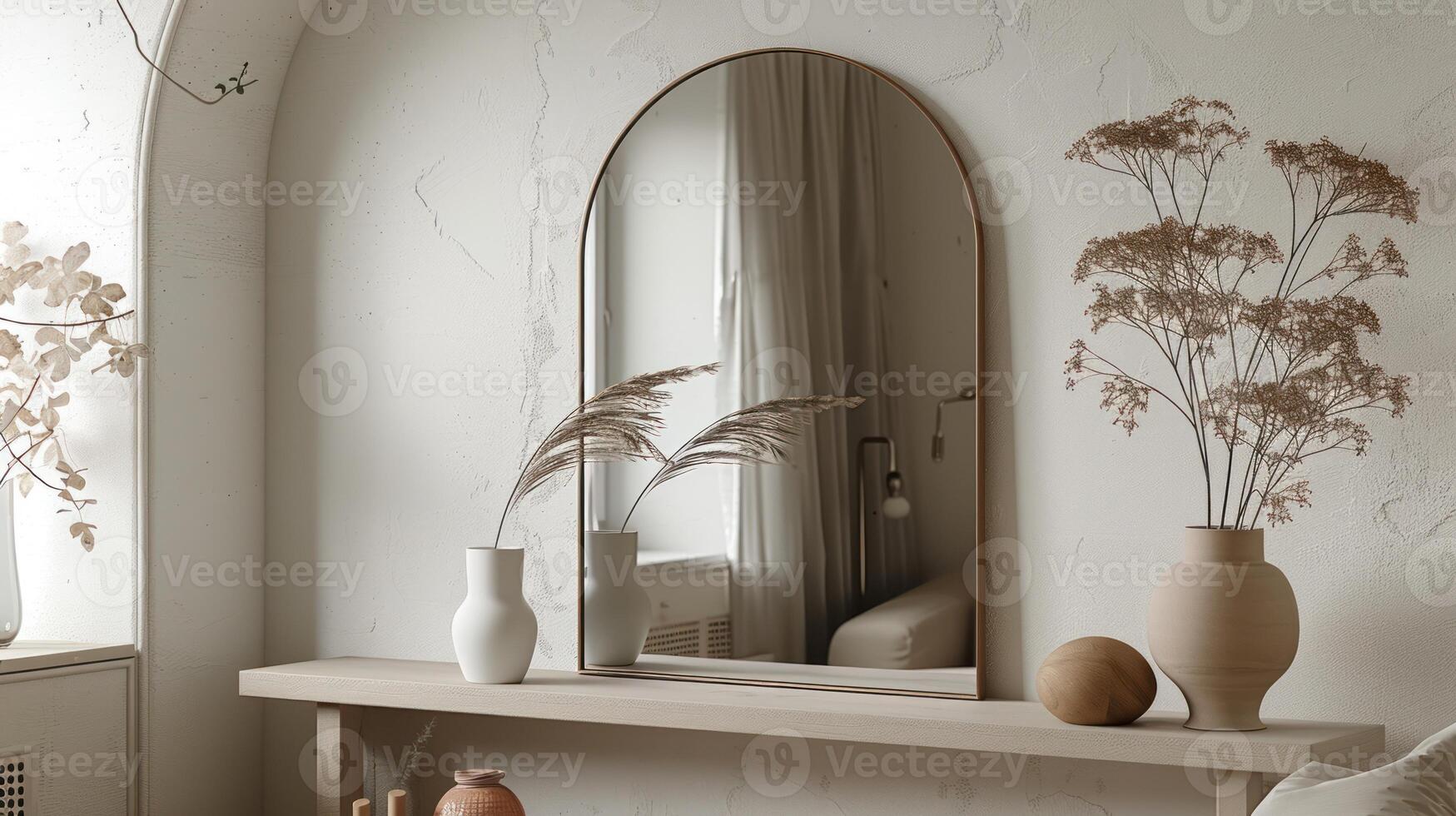 73265161-boog-spiegel-reflecterend-minimalistische-decor-droog-bloemen-en-zacht-licht-boho-huis-decoratief-voorwerp-foto
